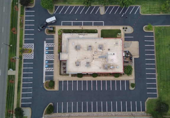 Freshly Striped Parking Lot